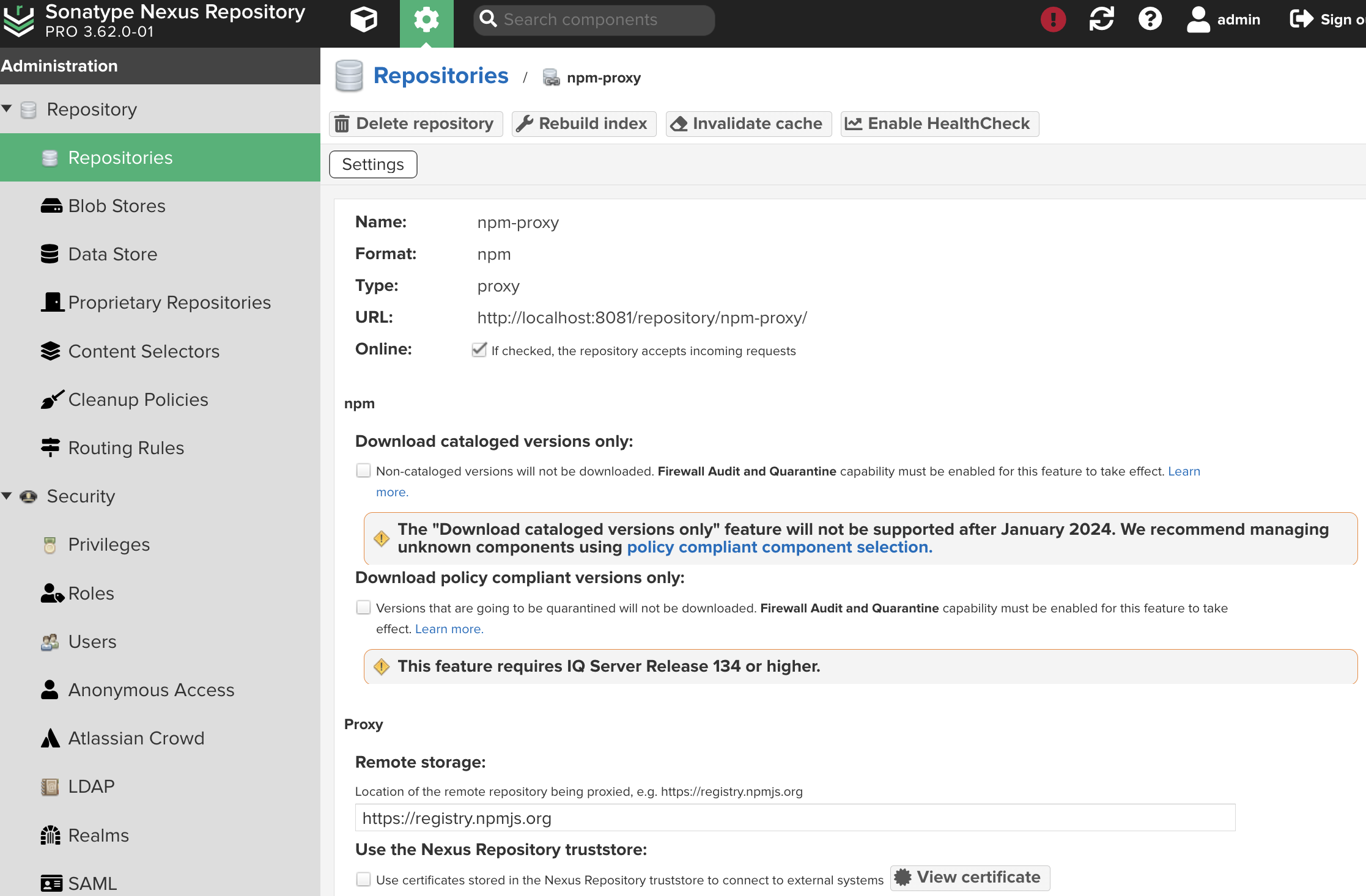 Dialog for npm proxy PCCS configuration