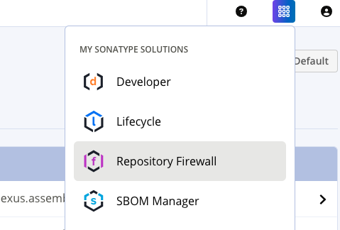 Solution Switcher screenshot with Firewall highlighted