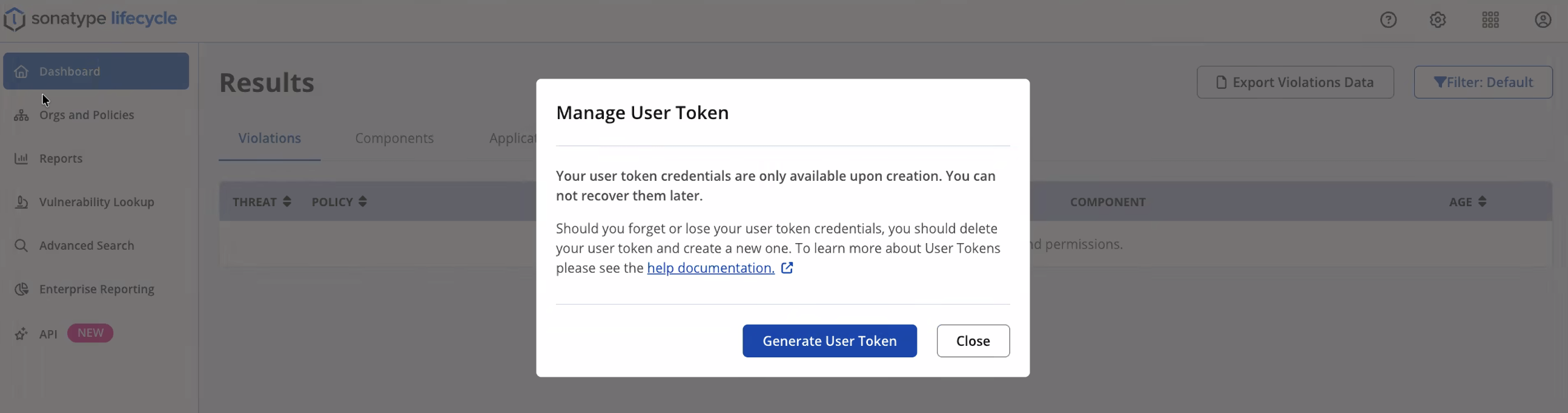 UI screen for IQ Cloud - Generate User Token
