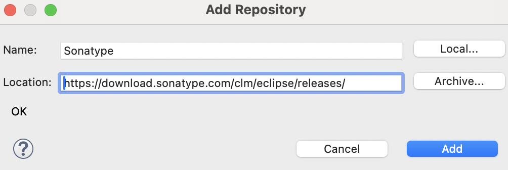 Eclipse UI screenshot