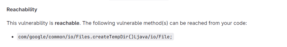 UI screen for GitLab - Vulnerability Details - Reachability
