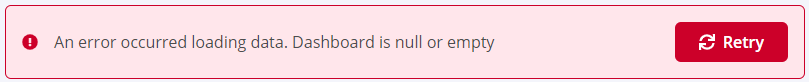 Message displaying that an error occurred loading the Data Insight.